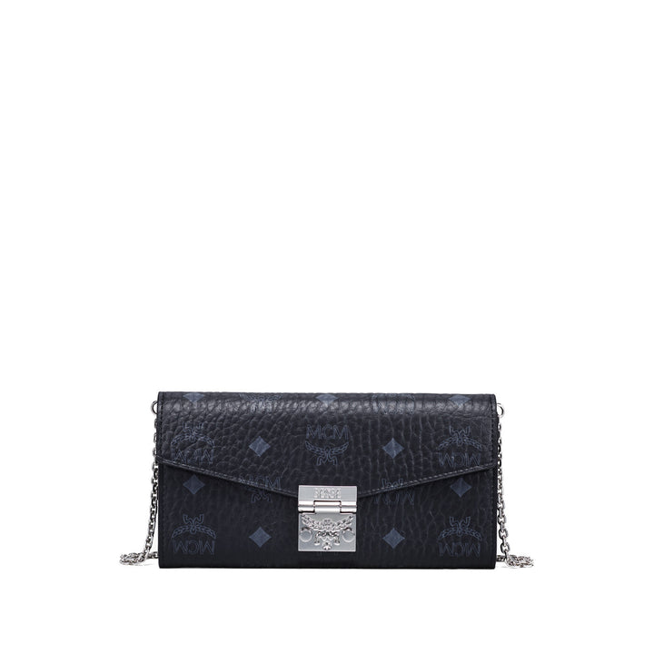 MCM Patricia Crossbody Wallet in Visetos Black