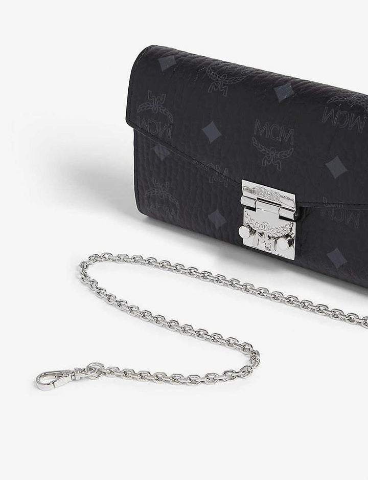 MCM Patricia Crossbody Wallet in Visetos Black