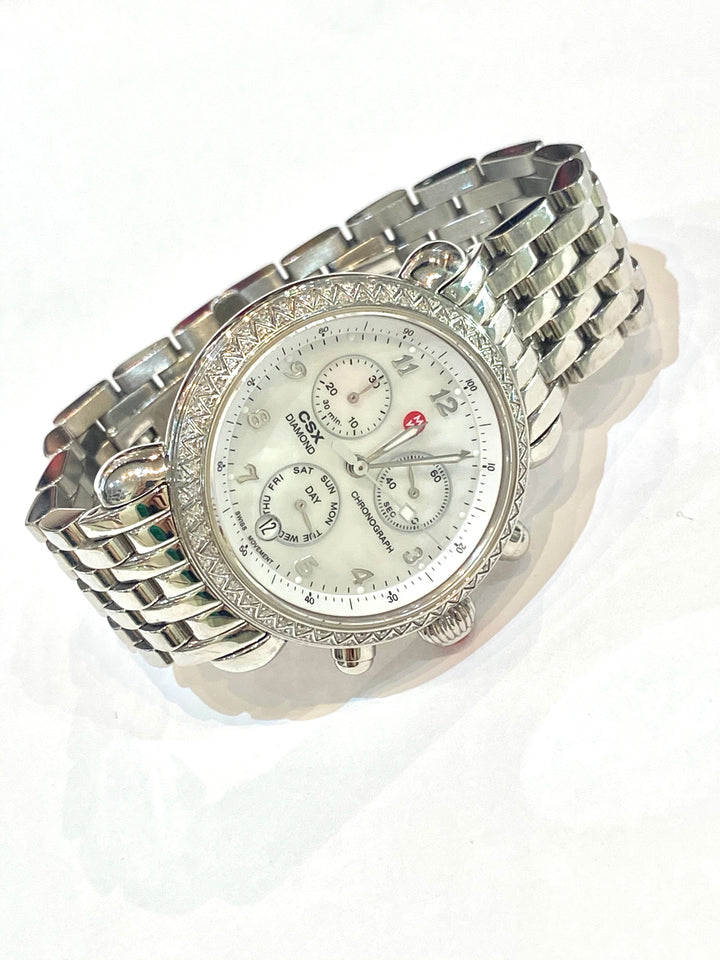 MICHELE CSX 36 DIAMONDS STAINLESS STEEL WATCH