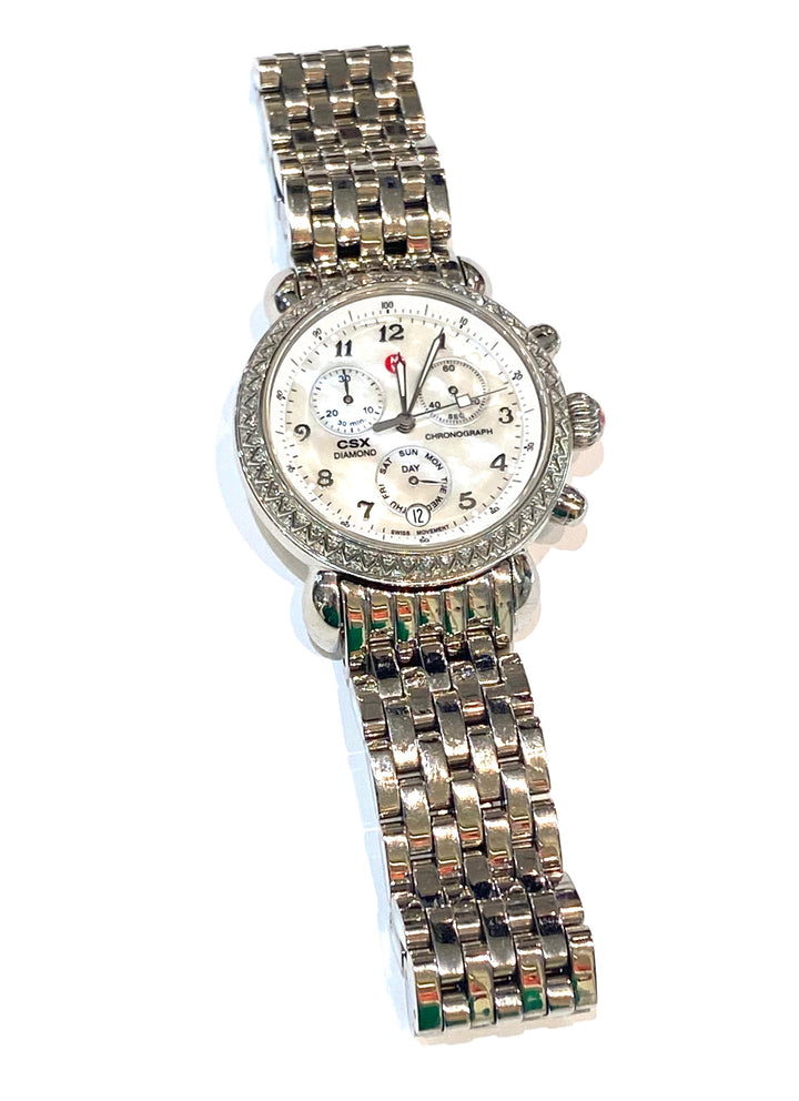 MICHELE CSX 36 DIAMONDS STAINLESS STEEL WATCH