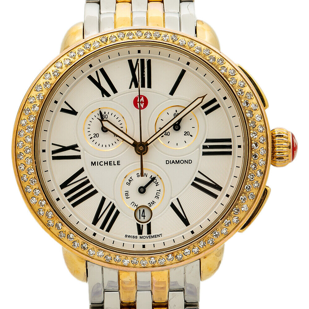 MICHELE SEREIN DIAMOND BEZEL QUARTZ WATCH
