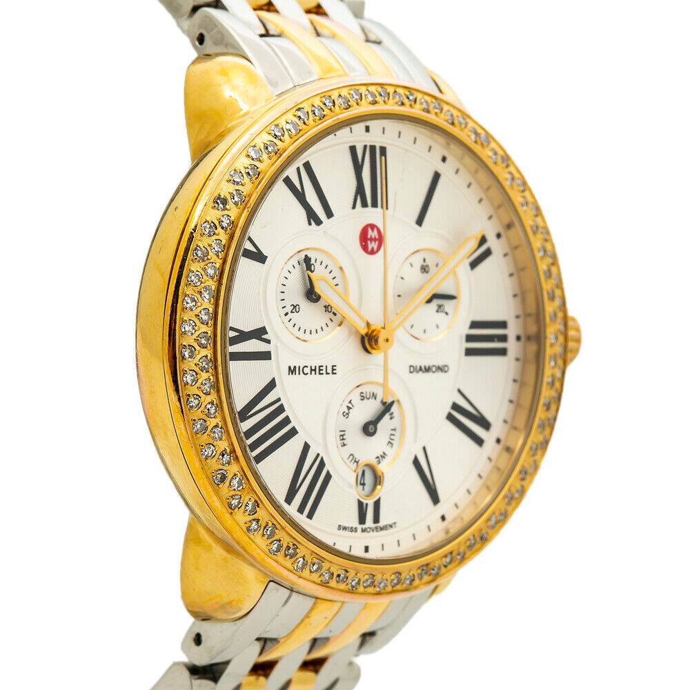 MICHELE SEREIN DIAMOND BEZEL QUARTZ WATCH