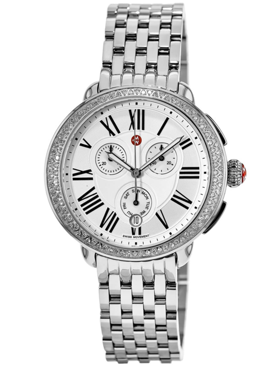 Michele Serein Chronograph Diamond Stainless Steel Women&