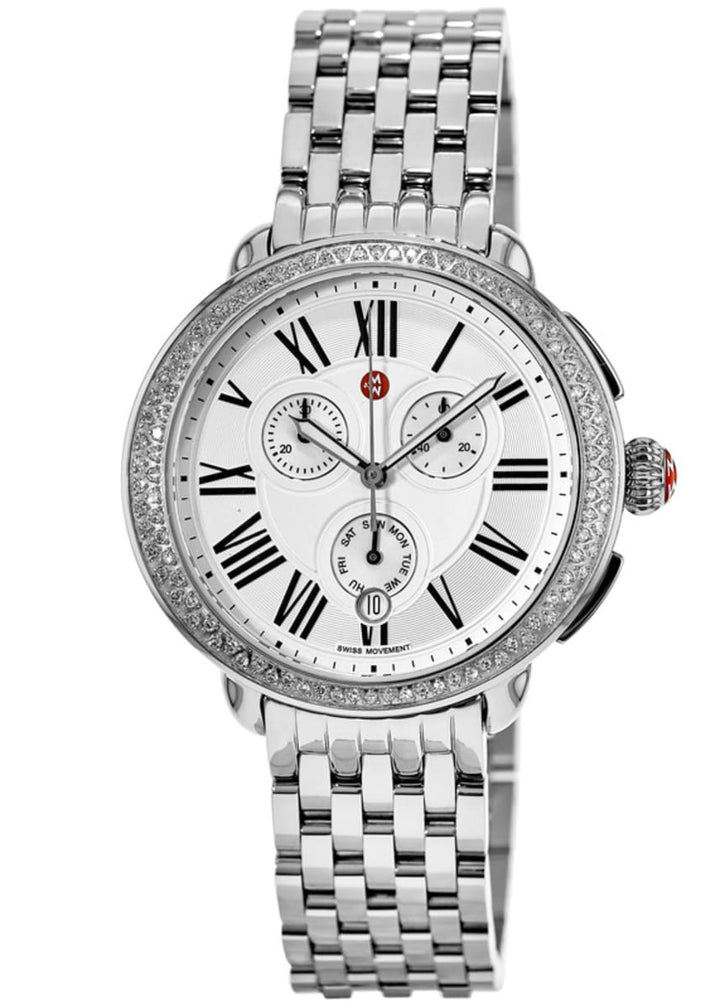 Michele Serein Chronograph Diamond Stainless Steel Women&