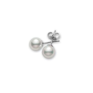MIKIMOTO GRADUATED AKOYA PEARL STRAND 18K GOLD  NECKLACE &amp; EARRINGS SET