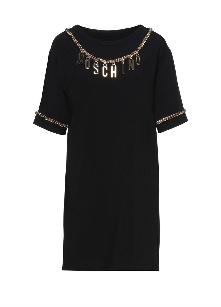 MOSCHINO SHORT DRESS WITH CHAIN