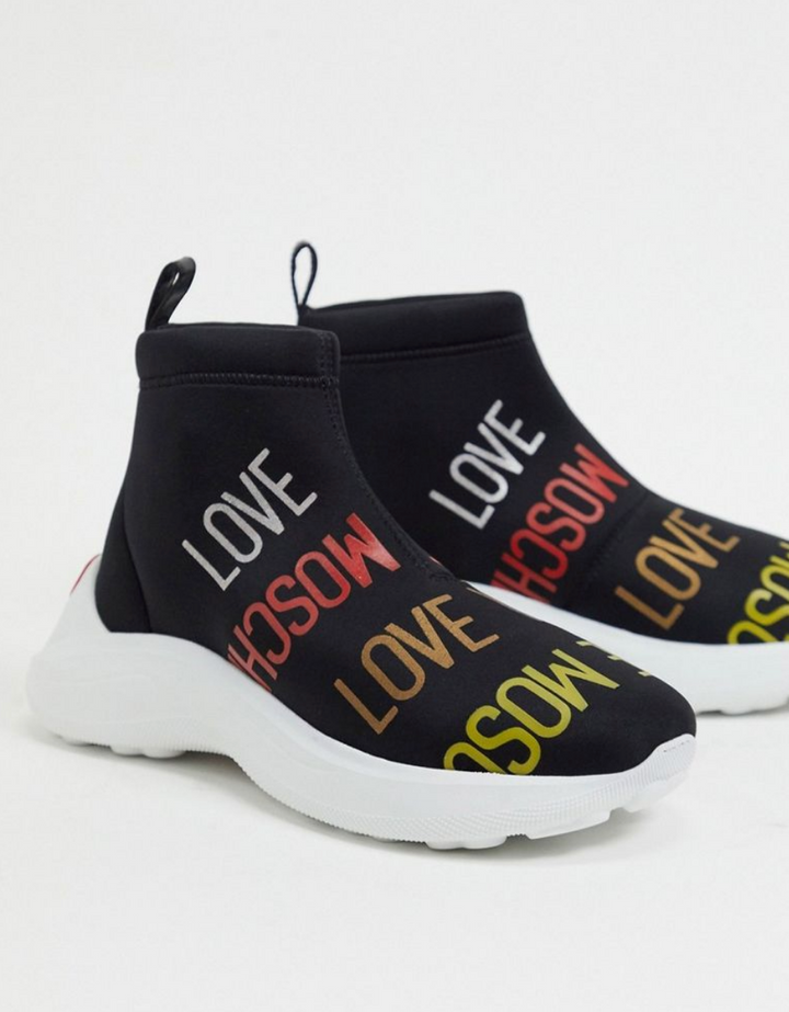 MOSCHINO LOVE MOSCHINO LOGO SOCK TRAINERS