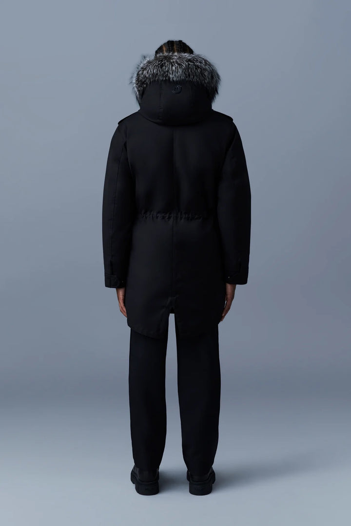MACKAGE MORITZ RABBIT FUR LINED TWILL PARKA COAT