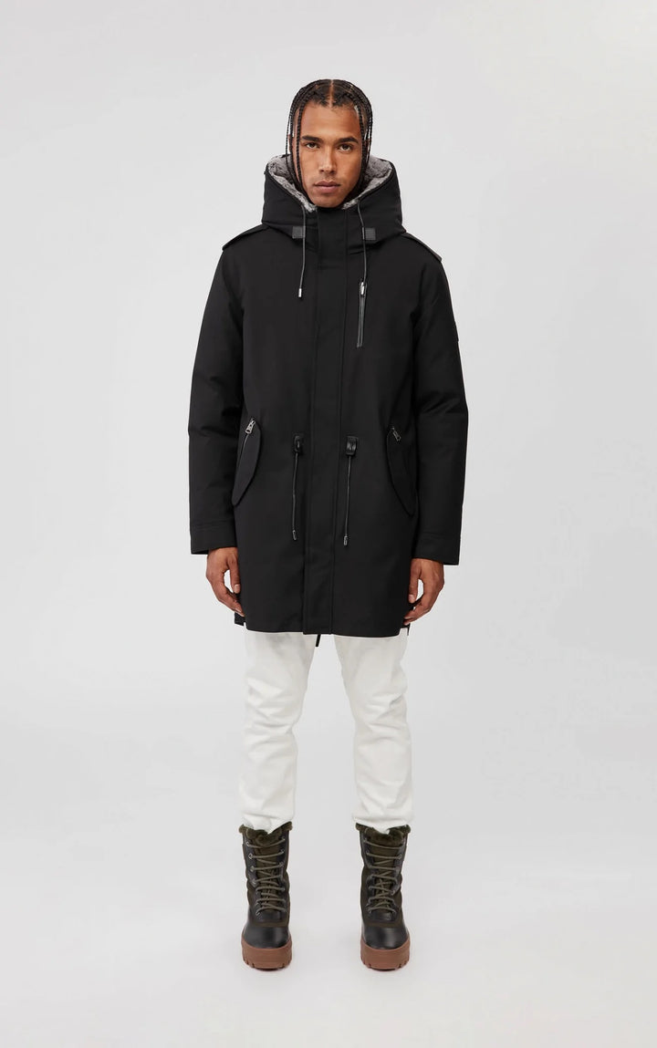 MACKAGE MORITZ RABBIT FUR LINED TWILL PARKA COAT