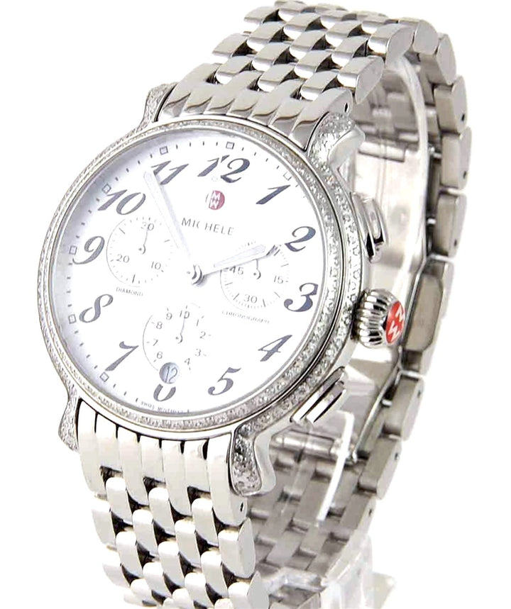 MICHELE STAINLESS STEEL EXTREME FLUETTE DIAMOND WATCH