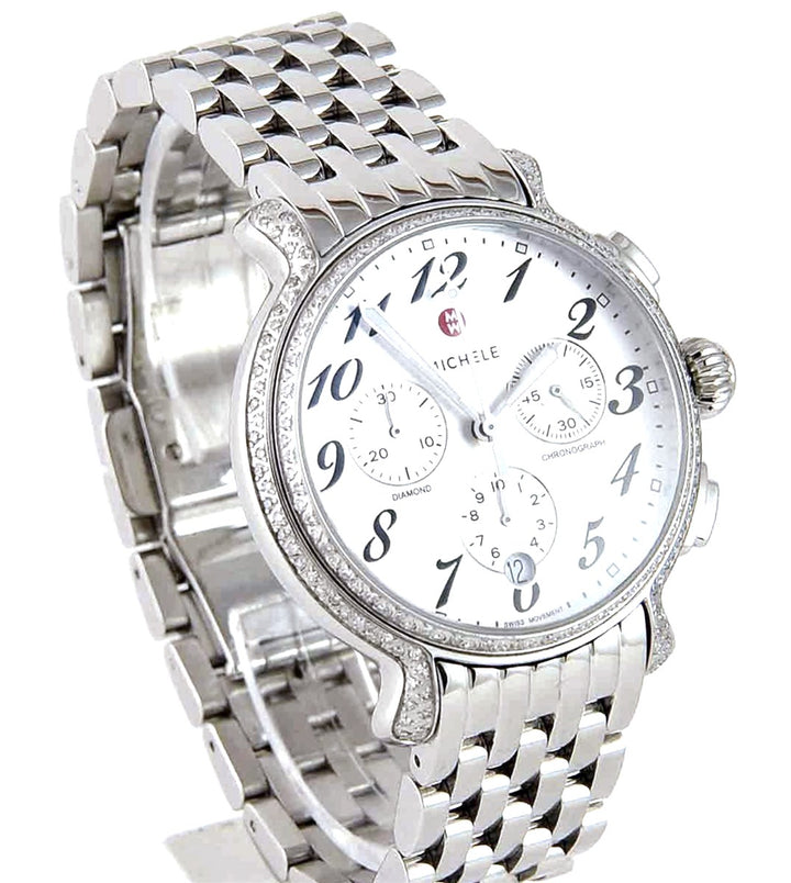 MICHELE STAINLESS STEEL EXTREME FLUETTE DIAMOND WATCH