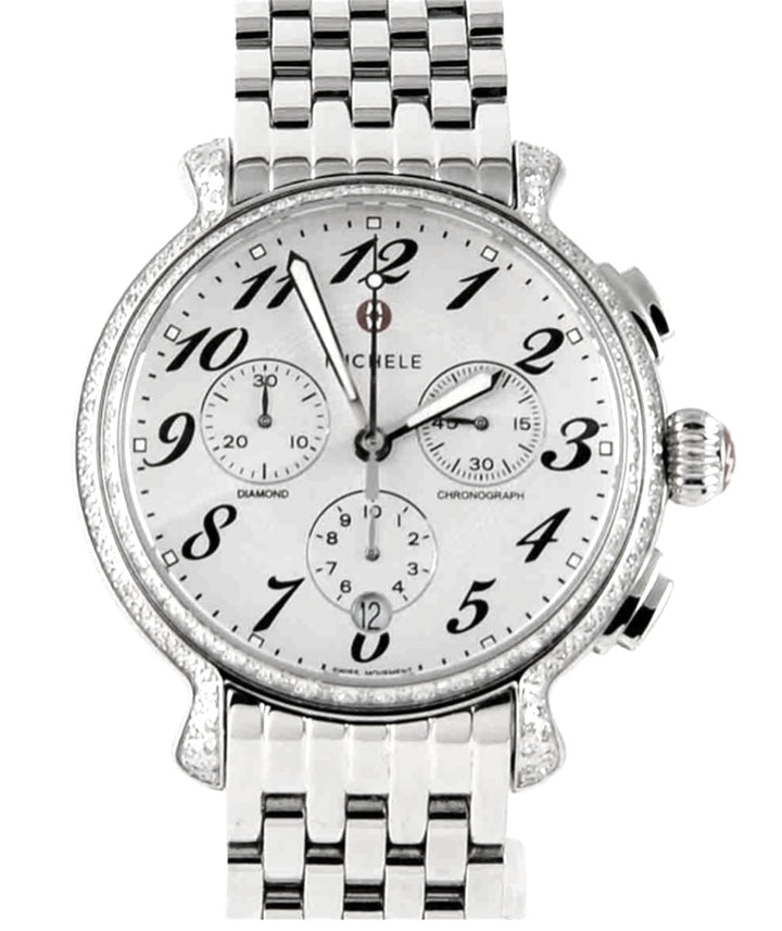 MICHELE STAINLESS STEEL EXTREME FLUETTE DIAMOND WATCH