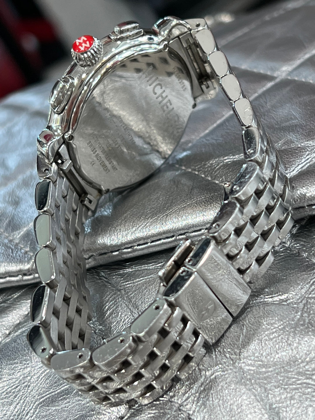 MICHELE STAINLESS STEEL EXTREME FLUETTE DIAMOND WATCH