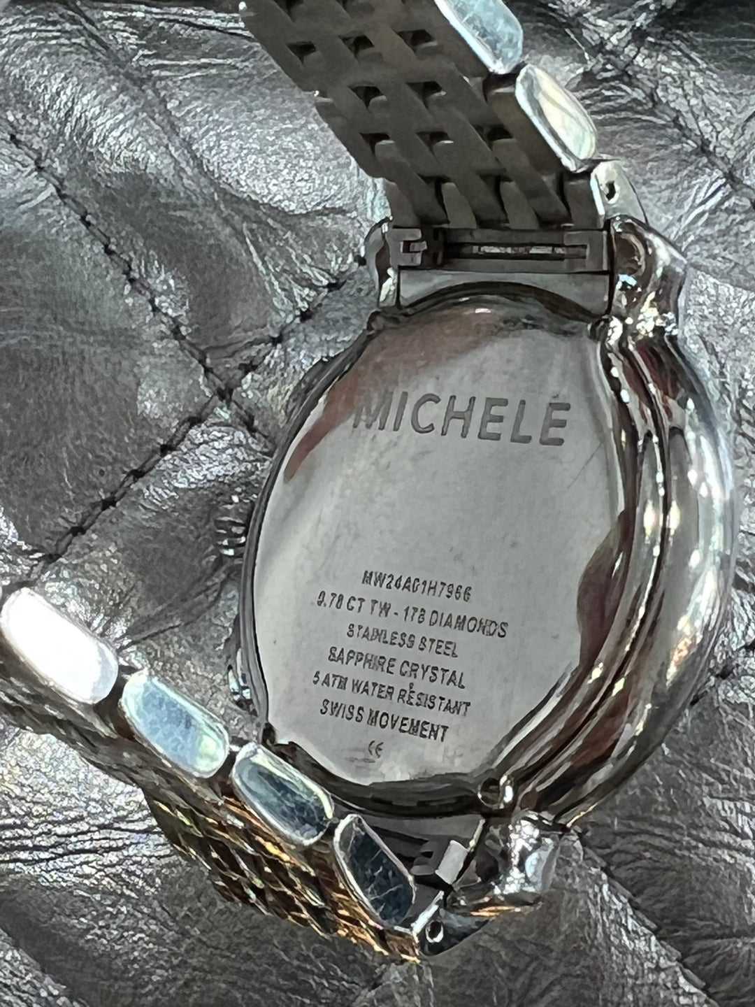 MICHELE STAINLESS STEEL EXTREME FLUETTE DIAMOND WATCH