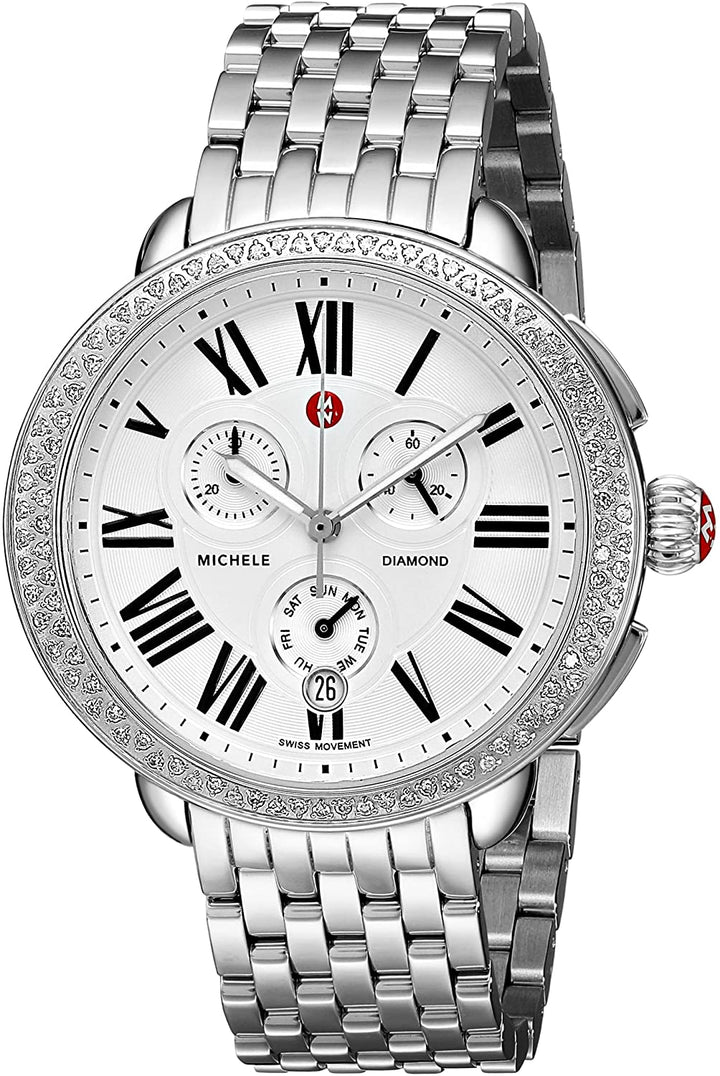Michele Serein Chronograph Diamond Stainless Steel Women&