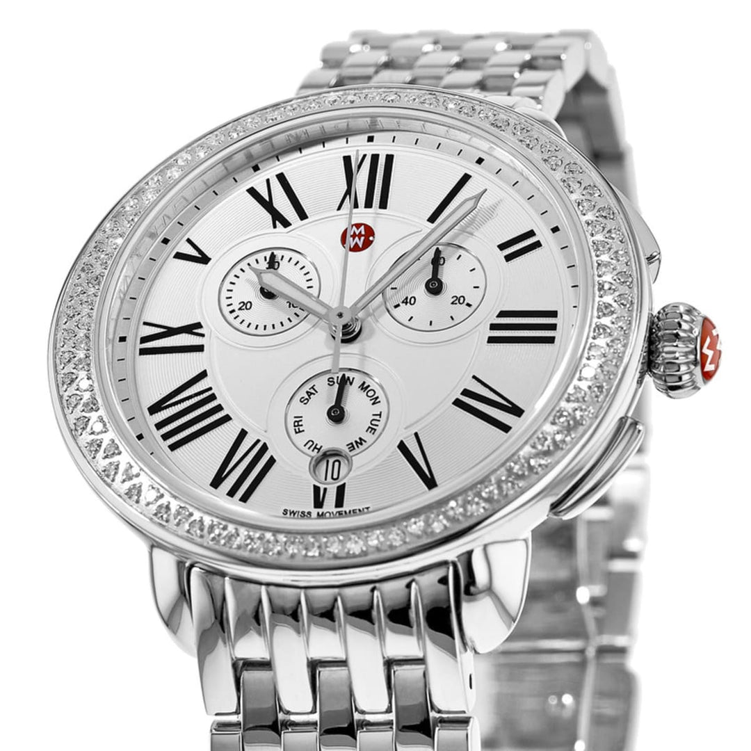 Michele Serein Chronograph Diamond Stainless Steel Women&