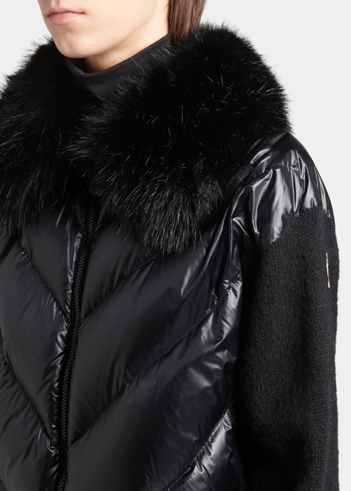 MONCLER ALPACA FUR KNIT SLEEVES JACKET