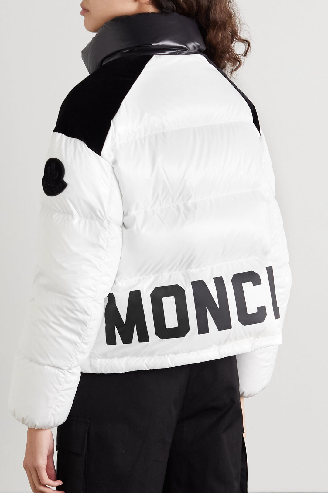 Moncler Chouelle Velvet Trim Quilted Down Jacket