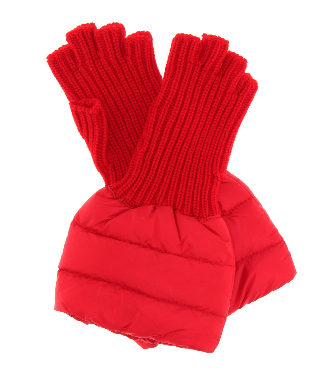 Moncler Quilted Wool Trim Gloves