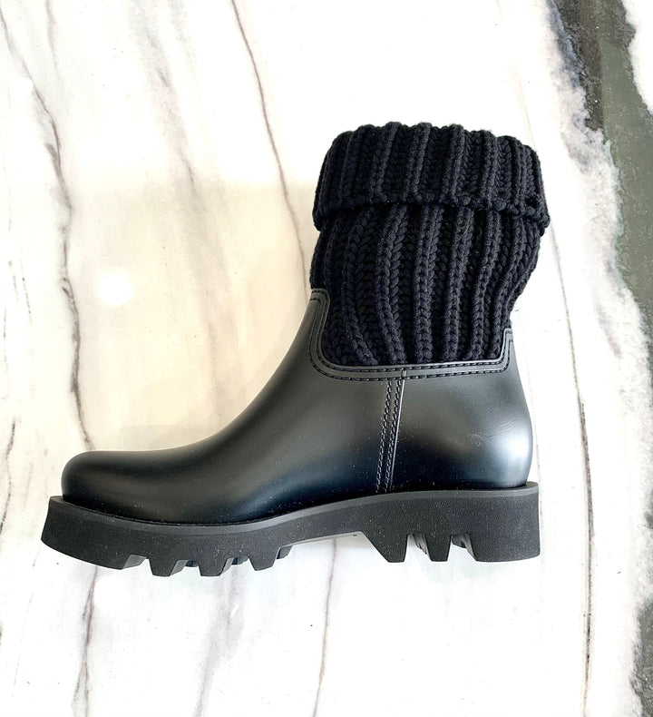 MONCLER GINETTE KNIT CUFF RAIN BOOT