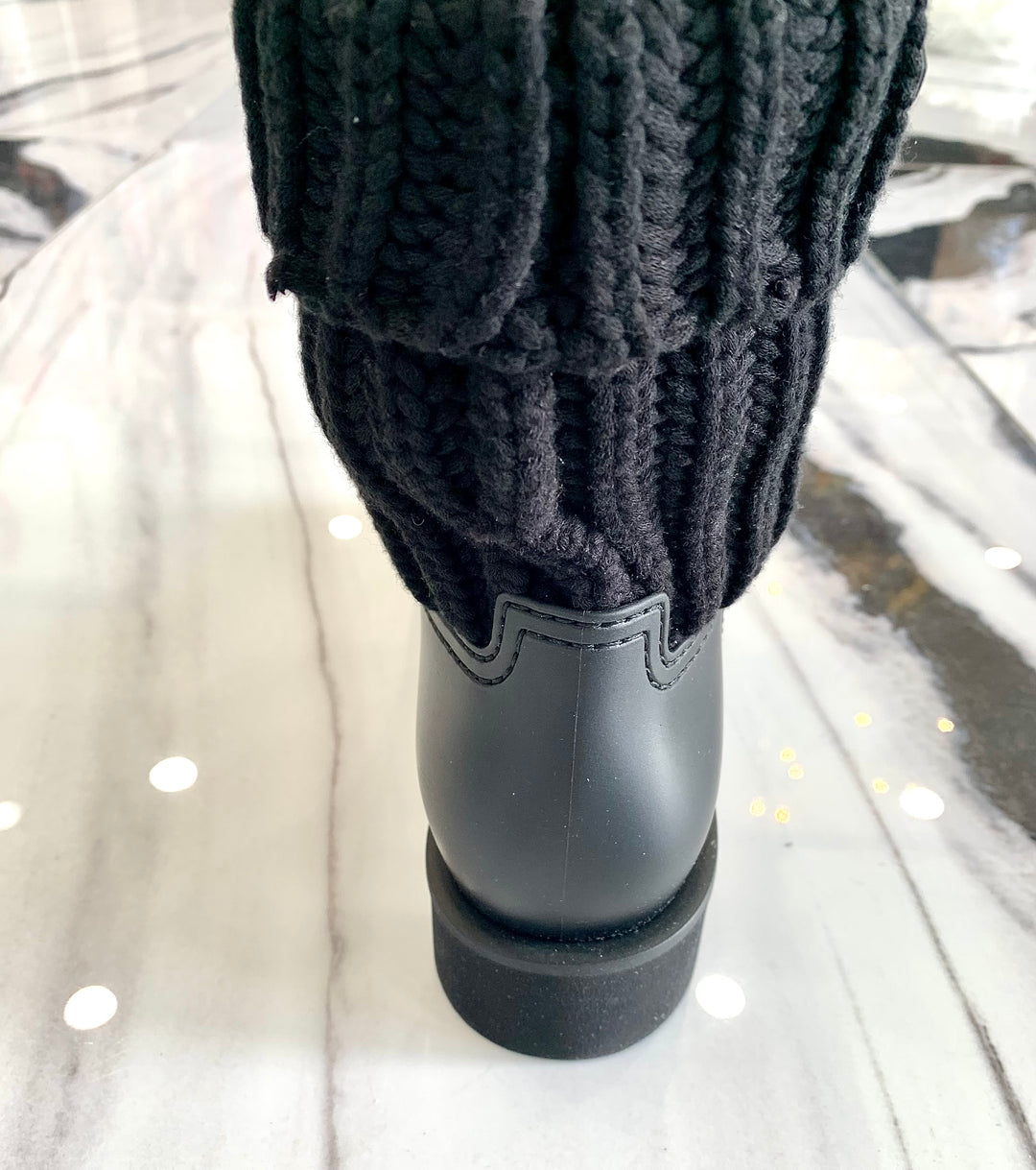 MONCLER GINETTE KNIT CUFF RAIN BOOT