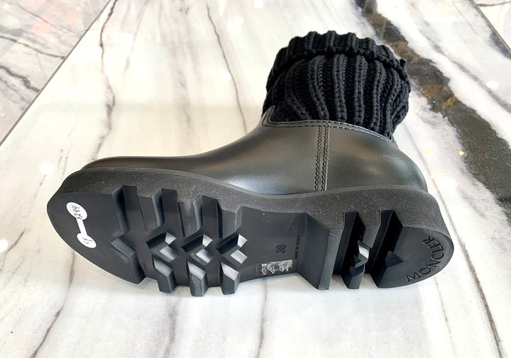 MONCLER GINETTE KNIT CUFF RAIN BOOT