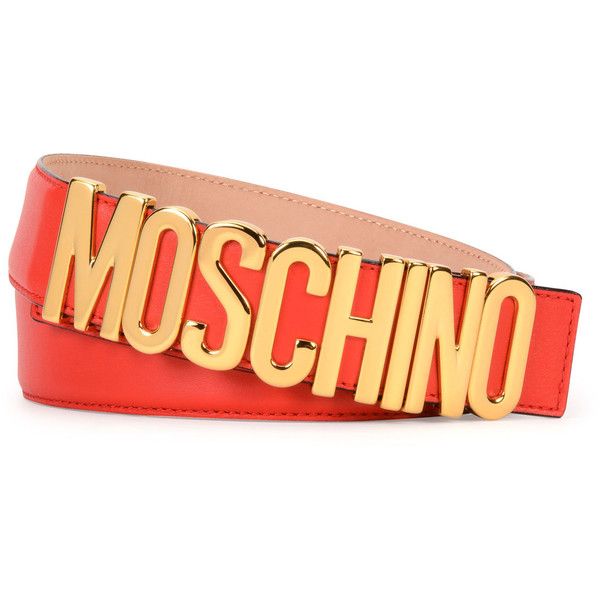 Moschino Logo Plaque Belt-Red