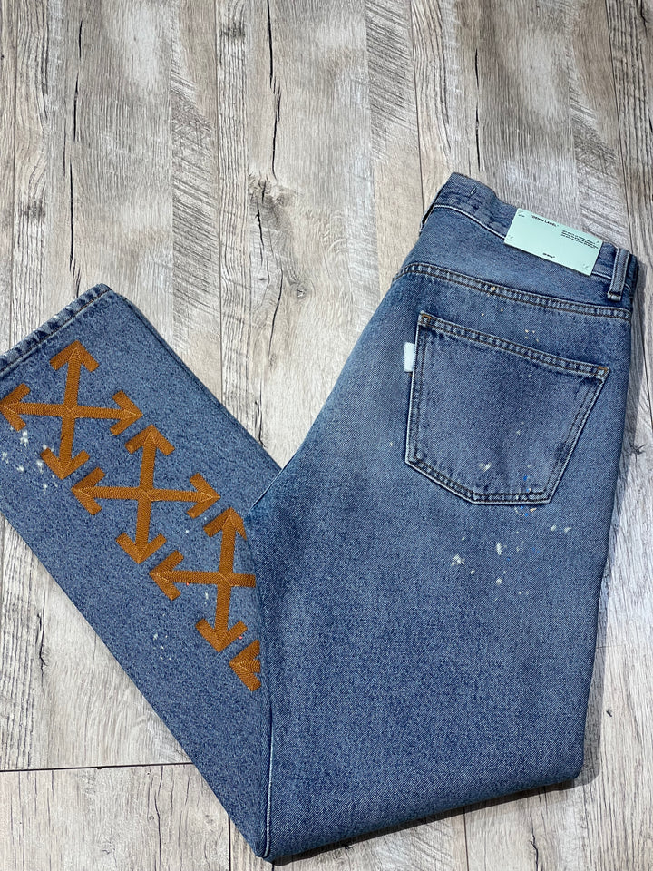 OFF-WHITE VIRGIL ABLOH DISTRESSED ARROW JEANS