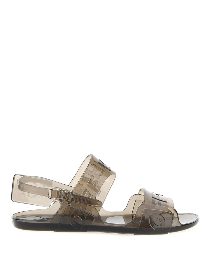 OFF-WHITE VIRGIL ABLOH ZIP TIE JELLY SANDALS