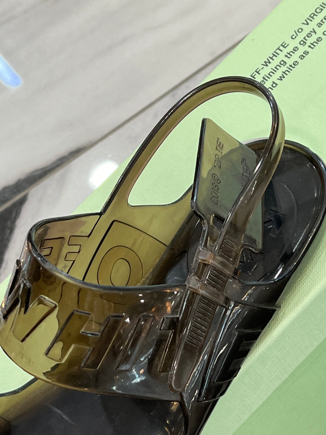 OFF-WHITE VIRGIL ABLOH ZIP TIE JELLY SANDALS
