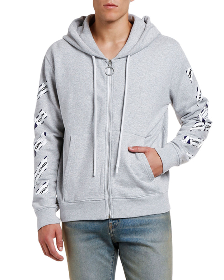 OFF White Airport Tape Zip Hoodie