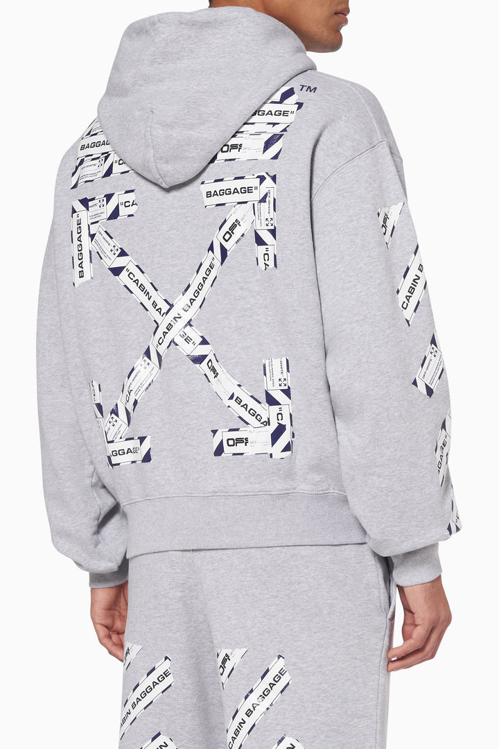 OFF White Airport Tape Zip Hoodie