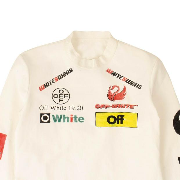OFF White C/O Virgil ABLOH White Logo Print Fitted Dress