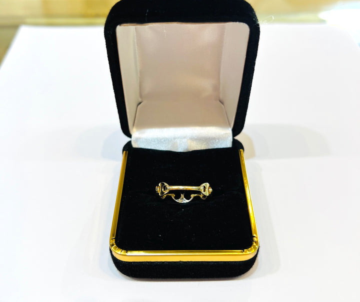 OVAL LINKED DIAMOND RING 14K GOLD