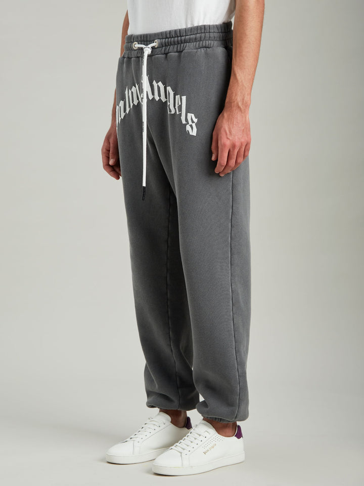 PALM ANGELS CURVED LOGO SWEATPANTS