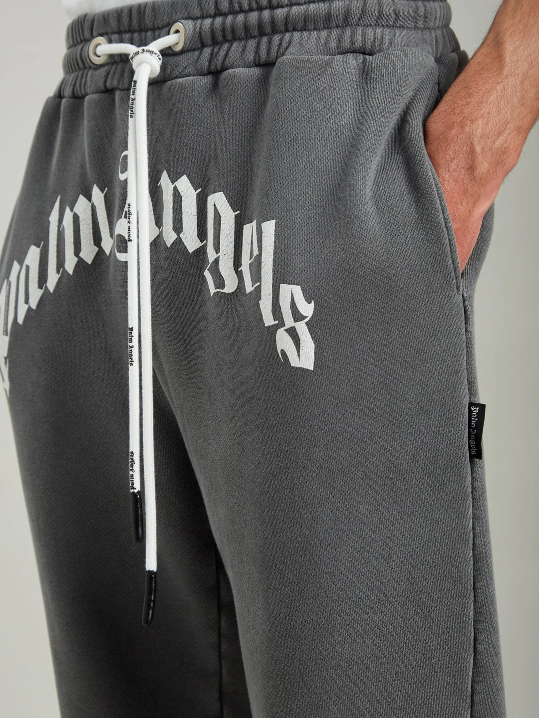 PALM ANGELS CURVED LOGO SWEATPANTS