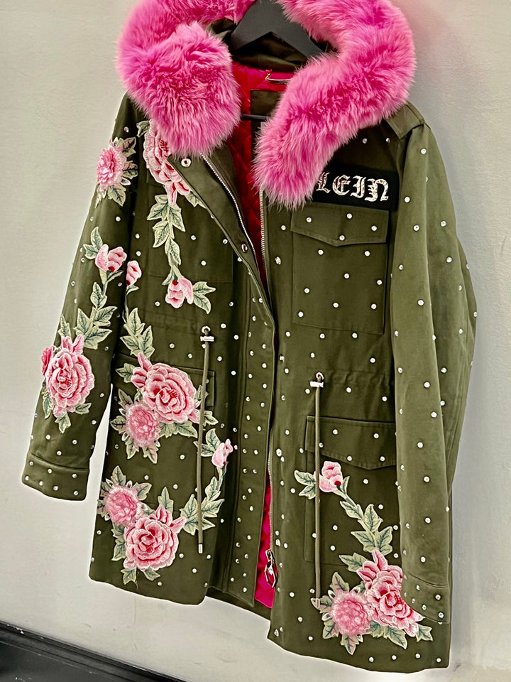 PHILIPP PLEIN HOODED CARGO PARKA COAT JACKET