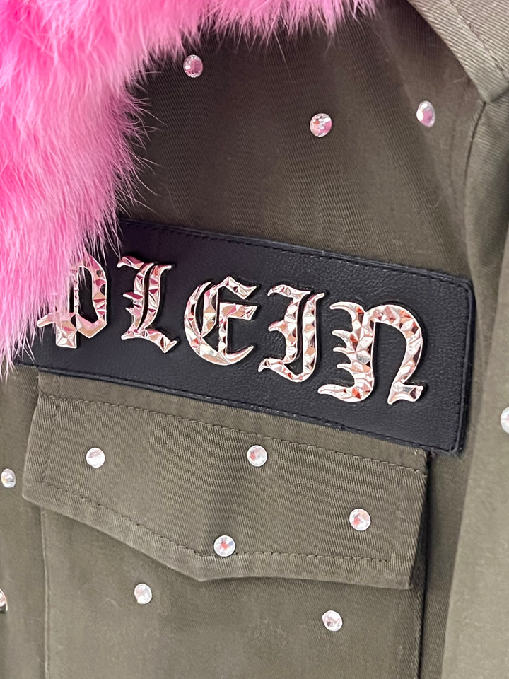 PHILIPP PLEIN HOODED CARGO PARKA COAT JACKET