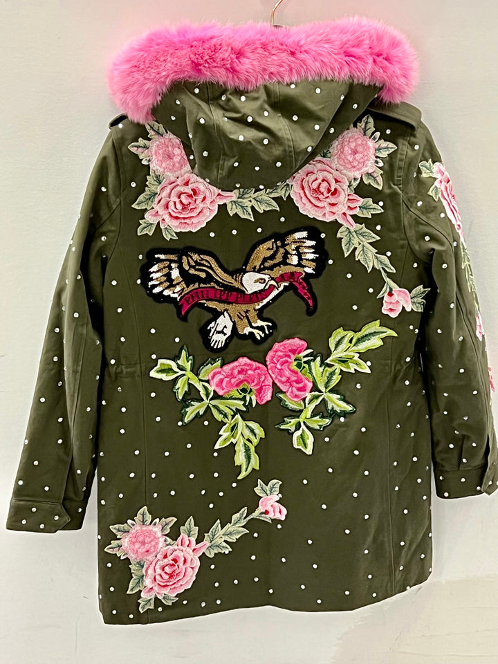 PHILIPP PLEIN HOODED CARGO PARKA COAT JACKET