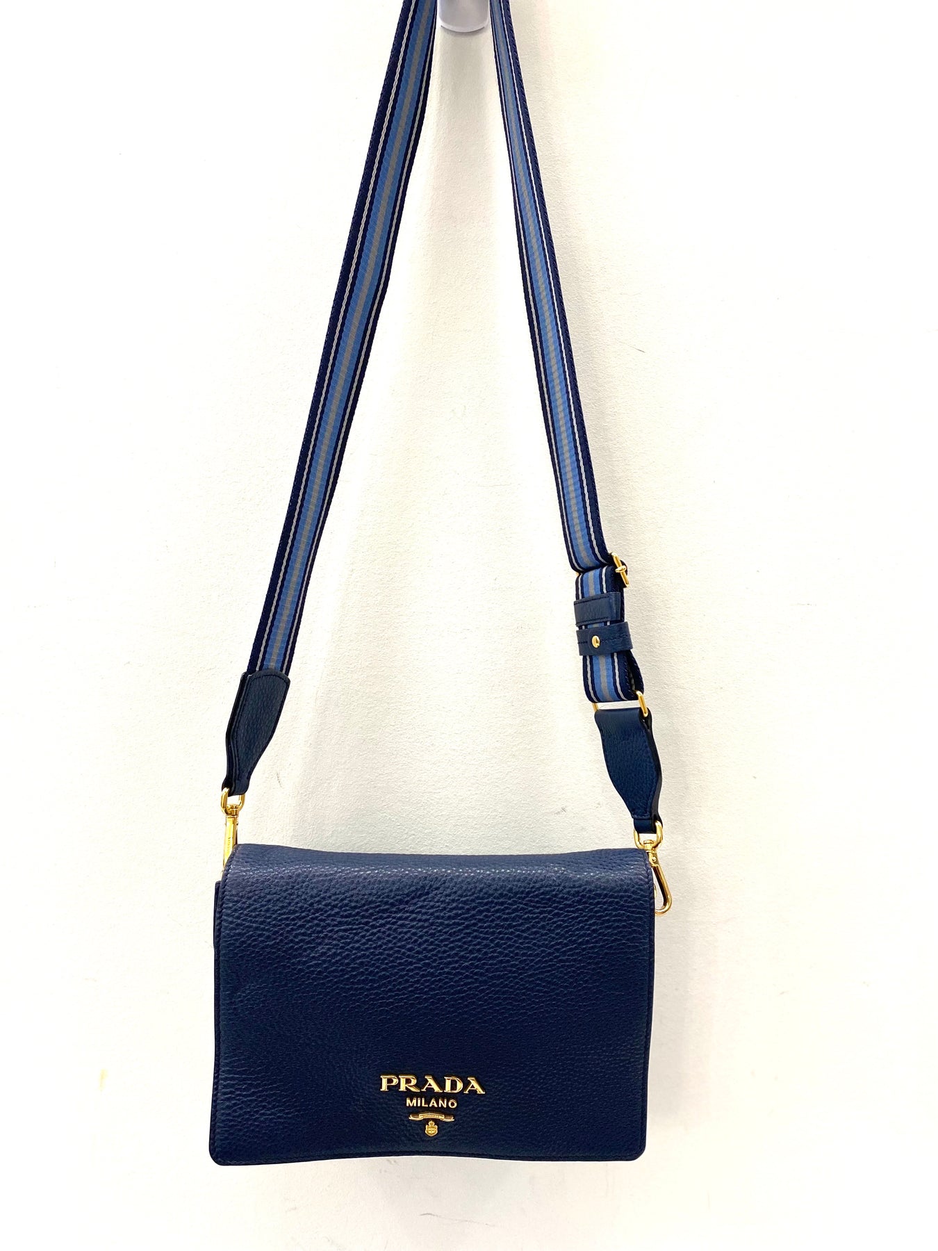 Prada Flat Crossbody Bag Vitello Daino Small Rubino EXC!!