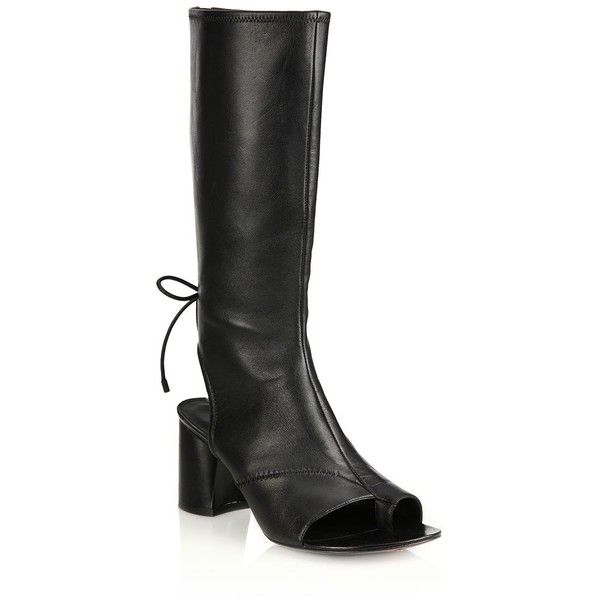 PHILLIP LIM MID-CALF DRUM OPEN TOE BOOTS