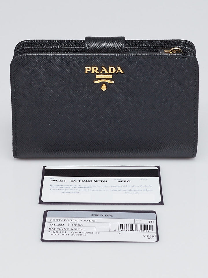 PRADA SAFFIANO LEATHER LAMPO WALLET