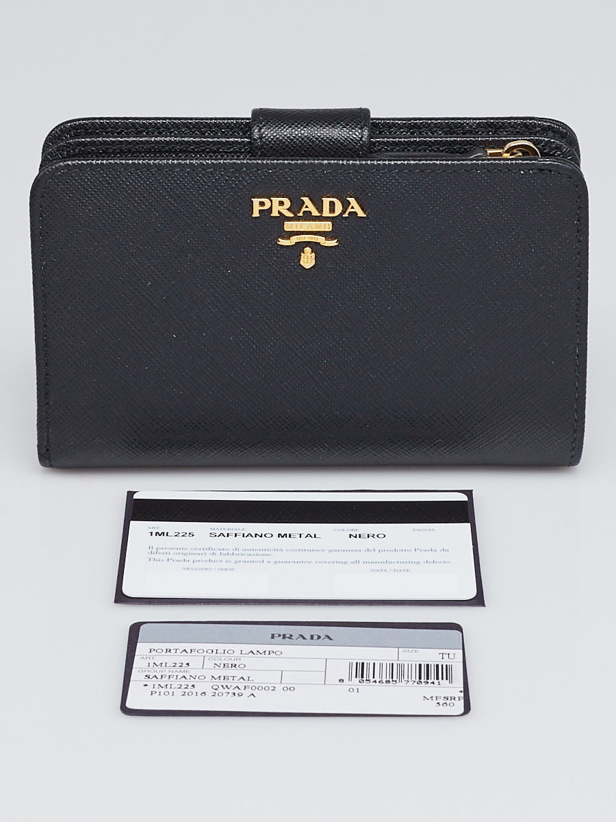 PRADA SAFFIANO LEATHER LAMPO WALLET – Caroline's Fashion Luxuries