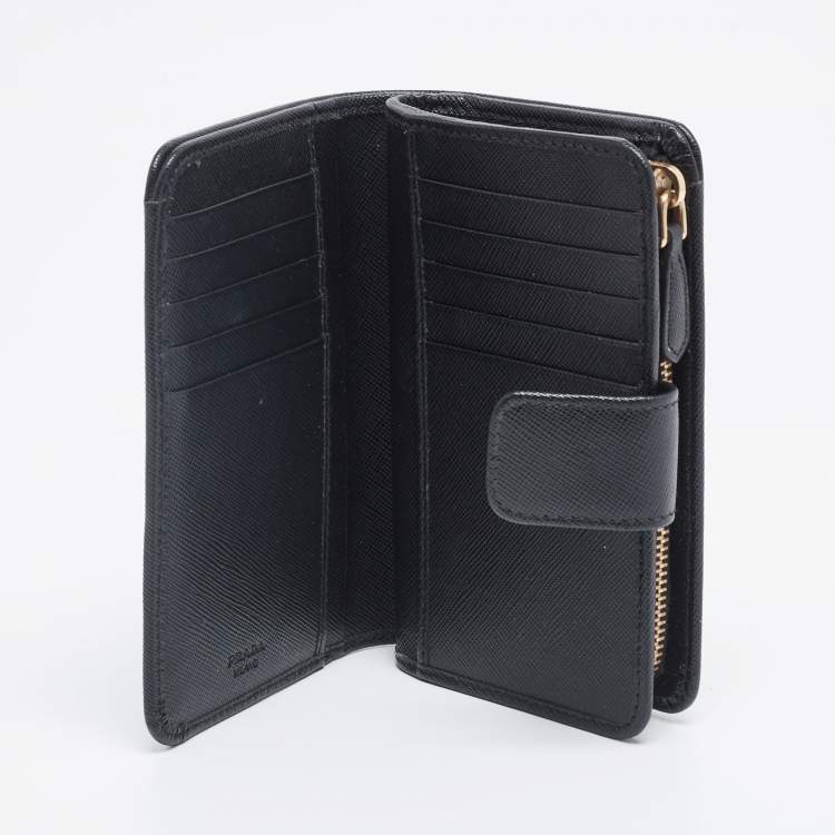 PRADA SAFFIANO LEATHER LAMPO WALLET