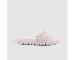 PRADA SHEARLING SLIDES ORCHID PINK