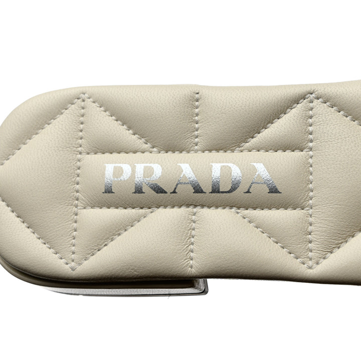 PRADA RICAMO JACQUARD EMBROIDERED SLIDES
