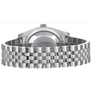 ROLEX NEW STYLE DATEJUST STAINLESS STEEL FLUTED BEZEL BLUE DIAMONDS DIAL ON JUBILEE BRACELET