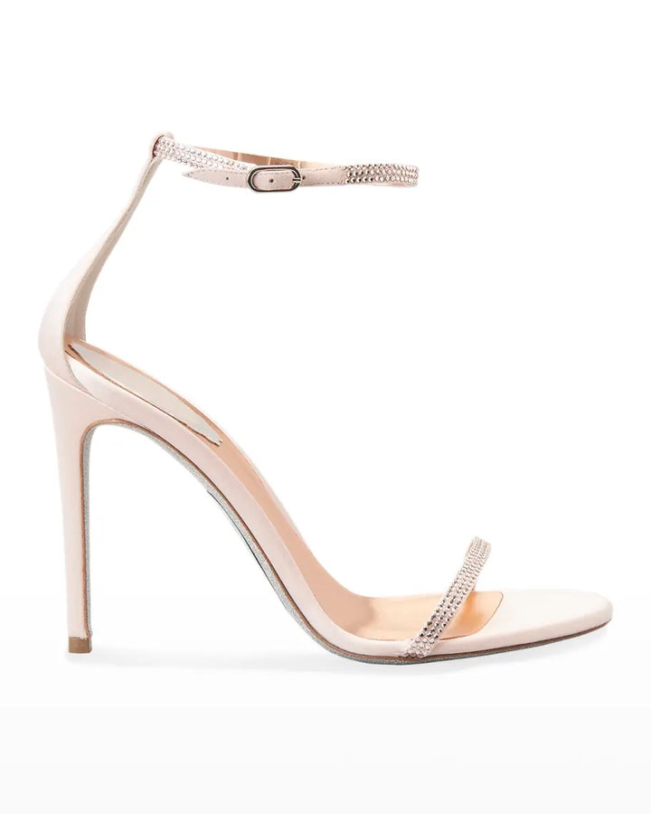 RENÉ CAOVILLA 105MM CRYSTAL HIGH HEEL ANKLE SANDALS