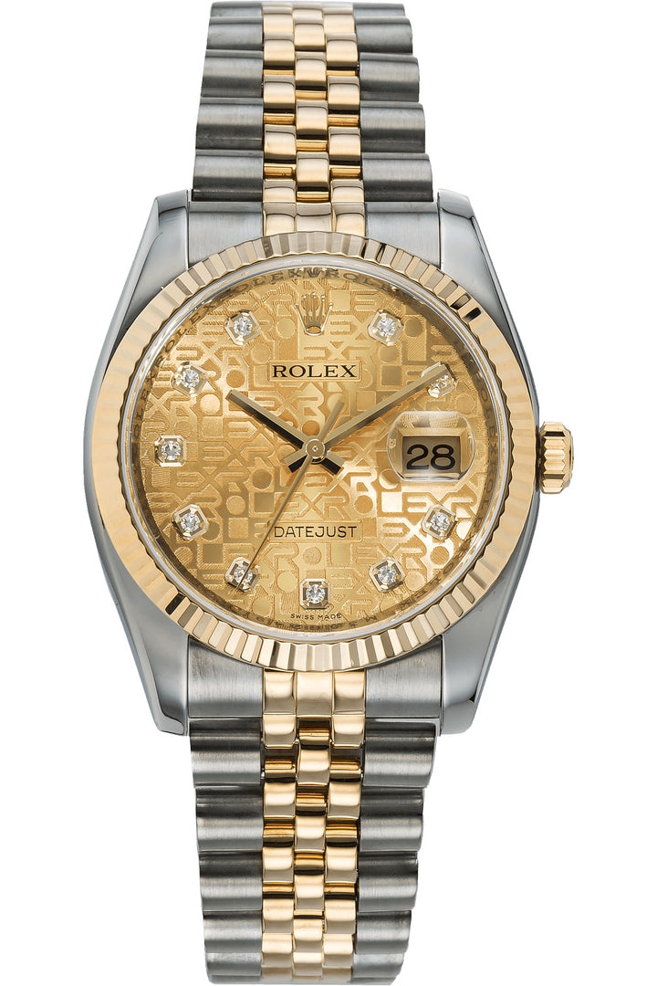 ROLEX 2021 DATEJUST 36MM 18K YELLOW GOLD &amp; STEEL JUBILEE DIAMONDS WATCH