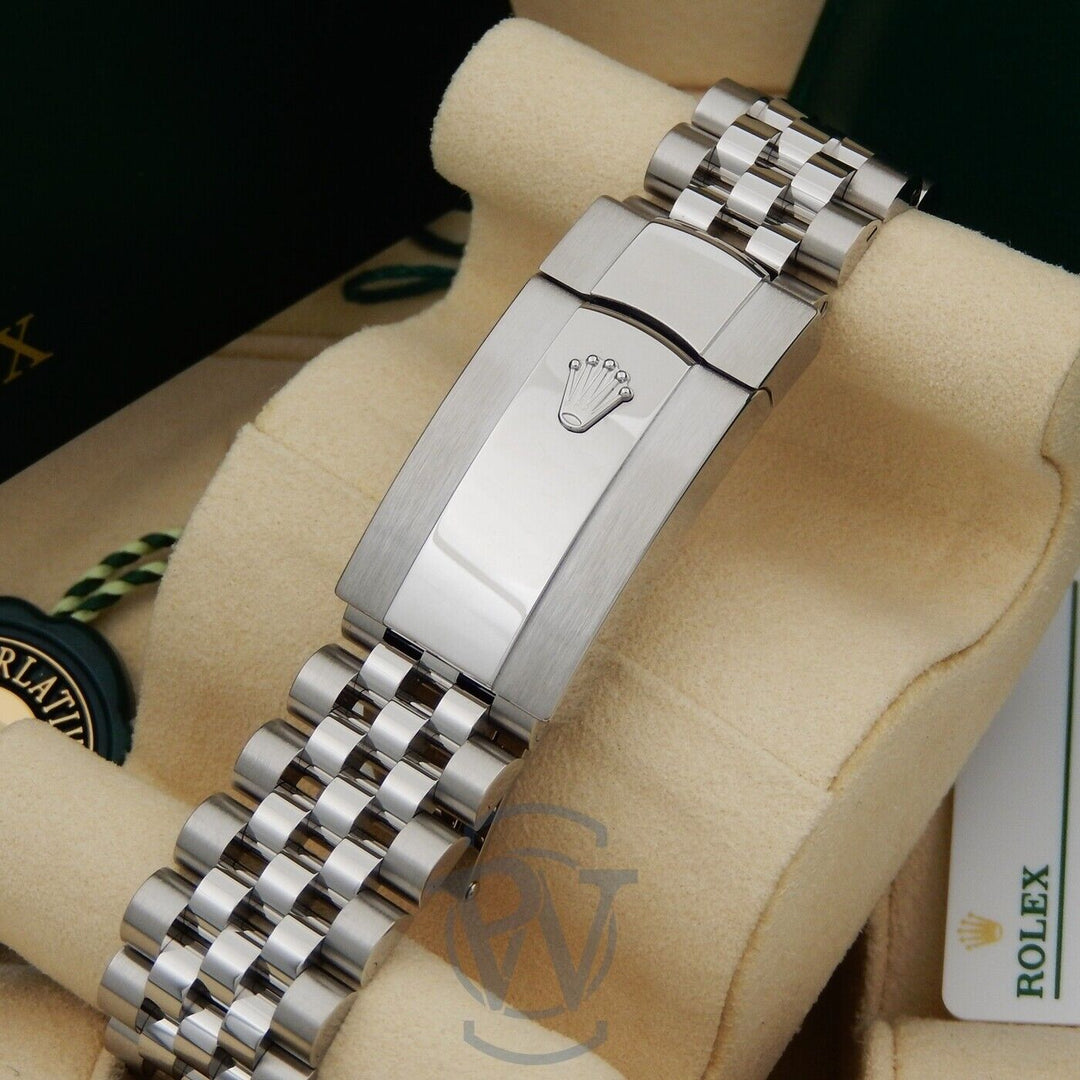 ROLEX NEW STYLE DATEJUST STAINLESS STEEL FLUTED BEZEL BLUE DIAMONDS DIAL ON JUBILEE BRACELET